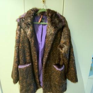 Paul smith Faux Fur Coat with Purple Lining